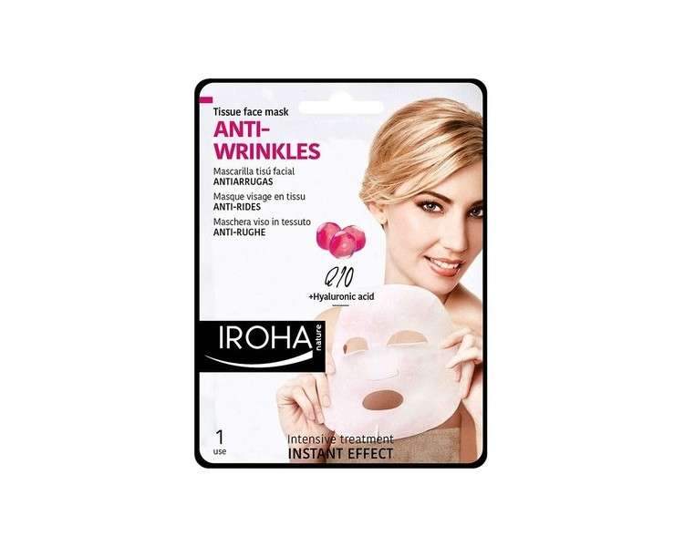 Iroha Nature Anti Wrinkles Tissue Face Mask Q10 1 Unit - Flash Effect