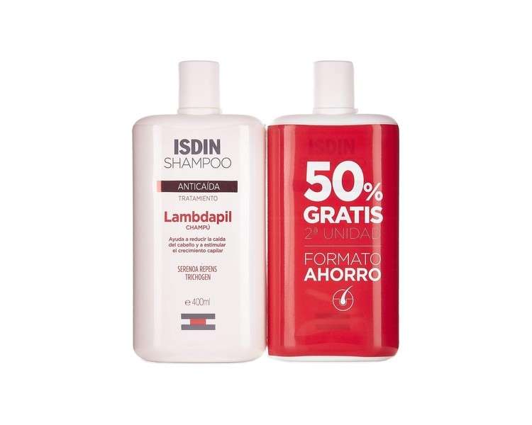 ISDIN Lambdapil Treatment Anti-Hair Loss Shampoo 400ml - Pack of 2