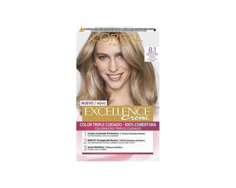 L'Oréal Paris Excellence Crema No.81 Light Ash Blonde 192ml