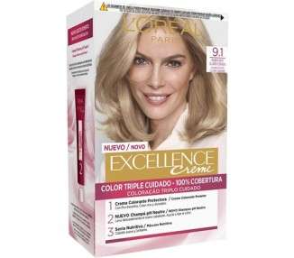 Excellence Creme Hair Dye 9.1 Light Ash Blonde