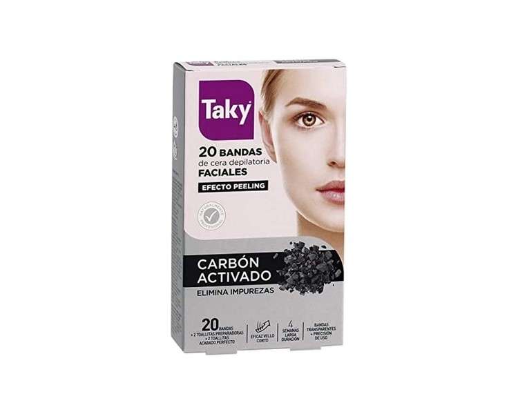 Taky Activated Carbon Facial Wax Strips