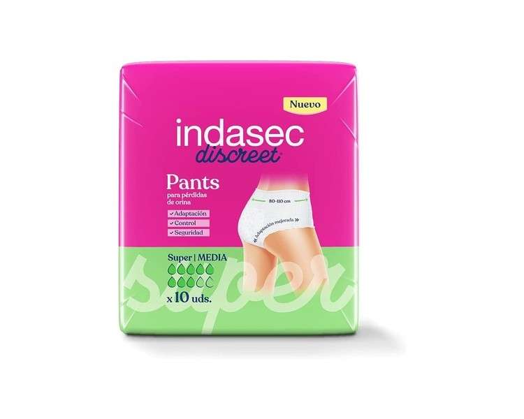 Indasec Pant Super Med Super-Medium 10 Units