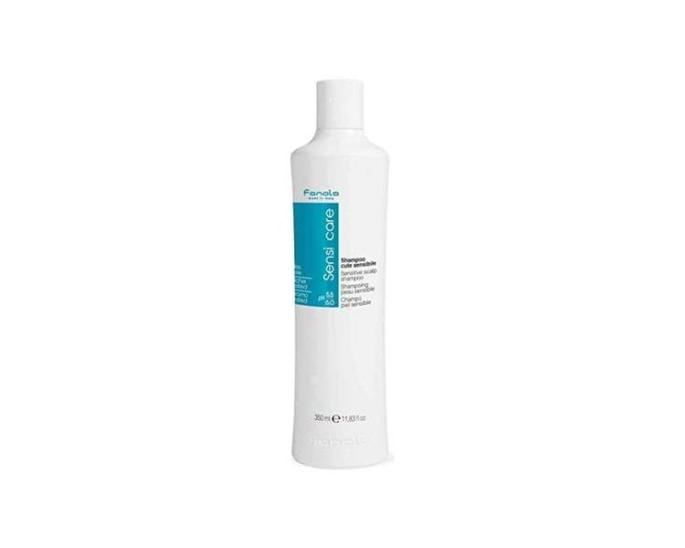 Fanola Sensitive Scalp Shampoo Gently Cleansing Shampoo to Reduce Itching Hydrate and Restore Balance of Hair and Scalp with Aloe Vera and Panthenol SLES Free 350ml