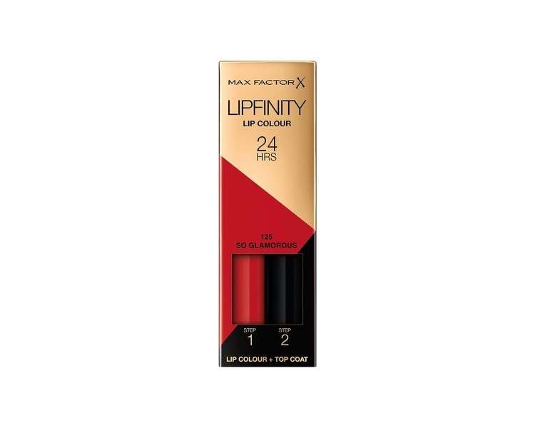 Max Factor Lipfinity lipstick and gloss 125 So Glamorous 2.3ml and 1.9g