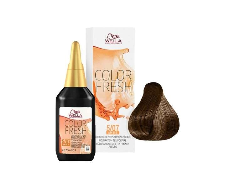 Wella Colour Fresh Semi-Permanent Hair Colour No. 5/07 Light Natural Brown 75ml