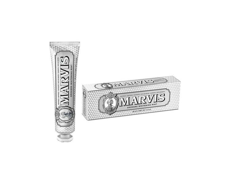 MARVIS Smokers Whitening Mint Toothpaste 85ml - Natural Teeth Whitening and Intense Freshness