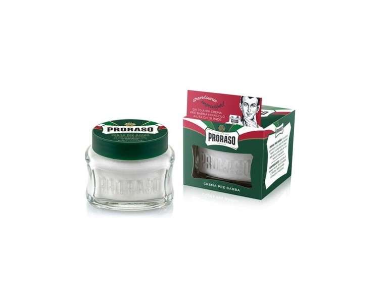 Proraso Italy Pre Shave Cream Green 3.4oz with Eucalyptus Oil and Menthol Natural