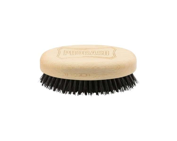 Proraso Military Beard Brush Detangling and Styling Hair and Beard Brush For Men Wooden Handle