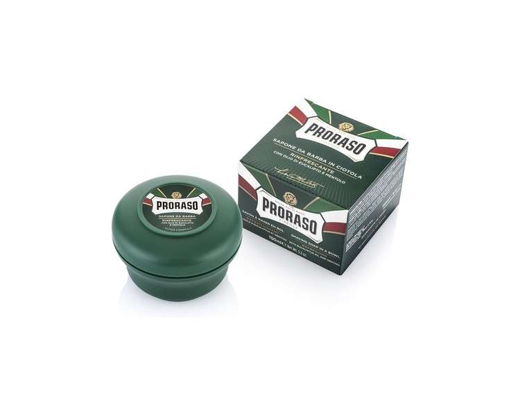 Proraso Shaving Soap in a Bowl 150ml Refreshing and Toning Shaving Soap For Men with Eucalyptus Oil and Menthol Made in Italy Green