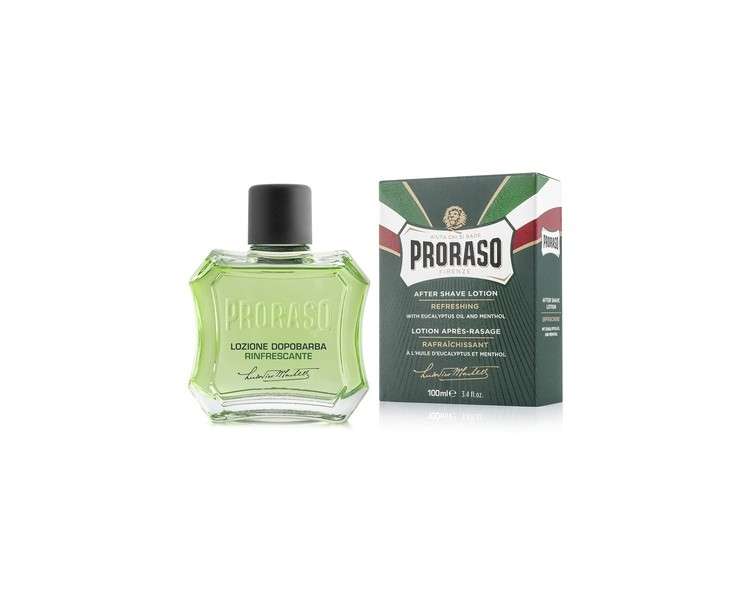 Proraso After Shave Lotion for Men Refreshing and Toning with Menthol and Eucalyptus Oil 3.4 Fl Oz