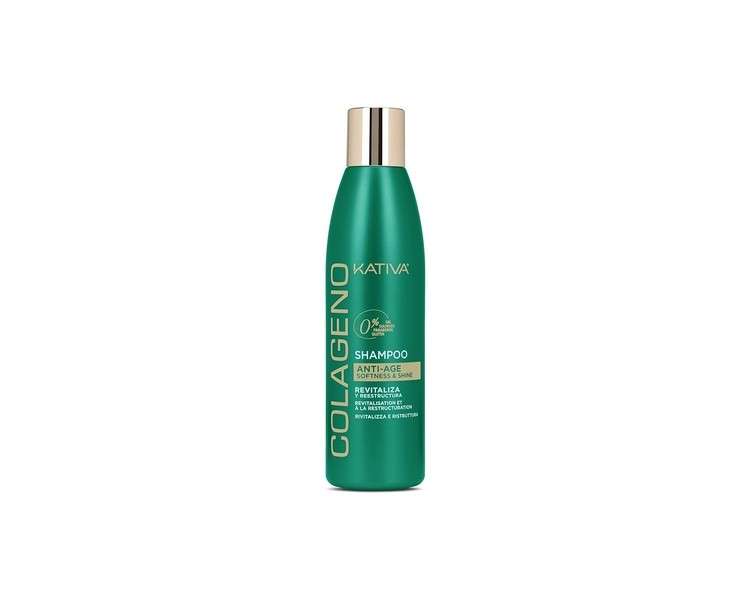 Kativa Collagen Shampoo 250ml - Revitalizes and Restructures Hair - Salt Free, Sulfate Free, Gluten Free, Paraben Free