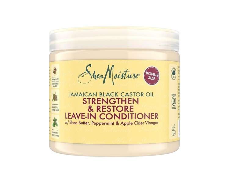 SheaMoisture Jamaican Black Castor Oil Strengthen & Restore Leave-In Conditioner for Chemically Processed, Heat Styled or Natural Hair 431ml