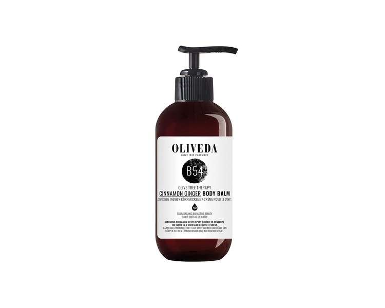 Oliveda B54 Cinnamon Bark Ginger Body Balm with Olive Oil and Vitamin E 250ml