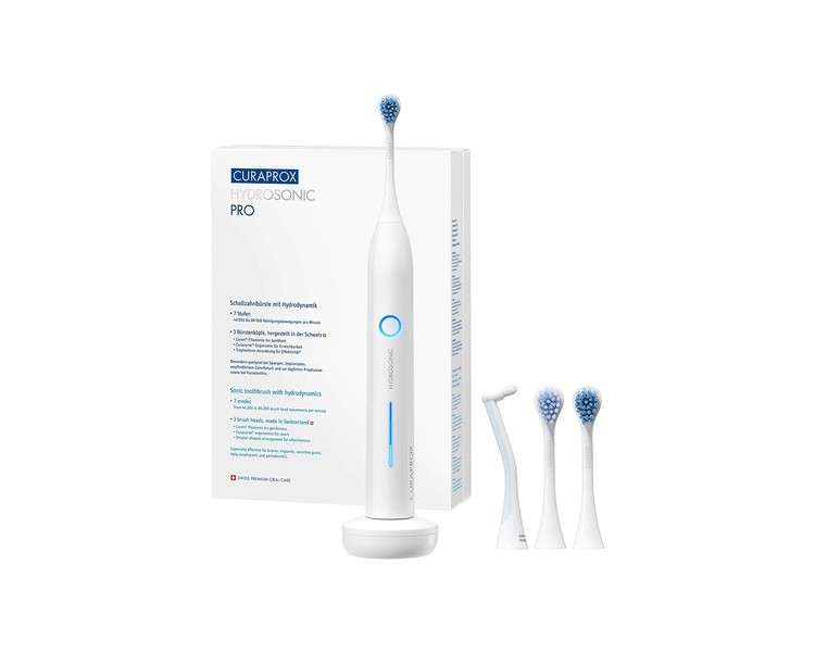 Curaprox Hydrosonic Pro Sonic Toothbrush for Adults with 7 Cleaning Levels