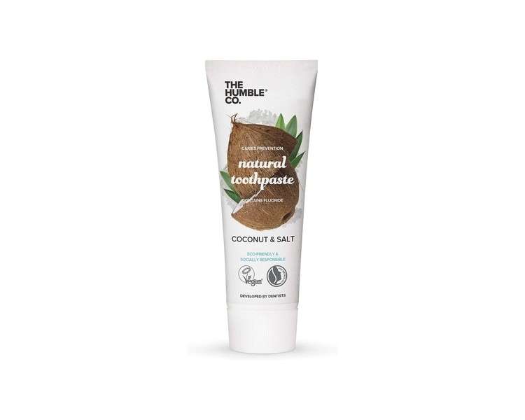 Humble Natural Toothpaste with Fluoride Coconut and Salt 75ml - Pack of 5