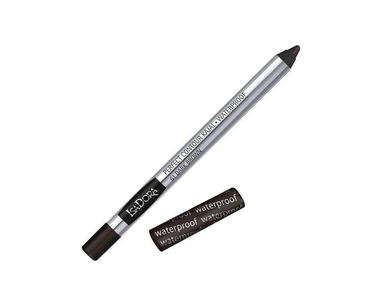 IsaDora Perfect Contour Kajal Waterproof Brown Eyeliner Pencil 61 Dark Brown