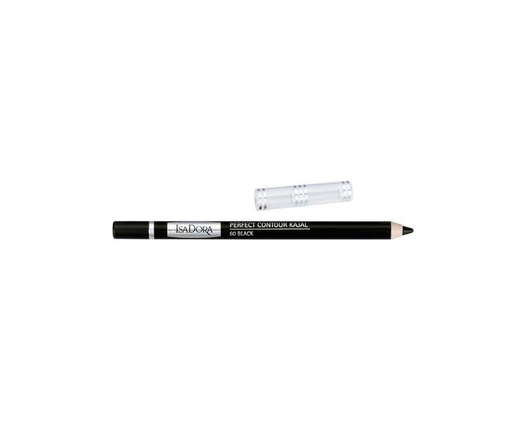 IsaDora Perfect Contour Kajal Waterproof Eyeliner Pencil Soft Natural Black Long Lasting Smudge Proof Eye Liner Intensely Framing