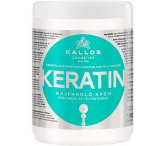 Kallos KJMN Cream with Keratin and Milk Proteins for Dry, Brittle, and Chemically Treated Hair 1000ml