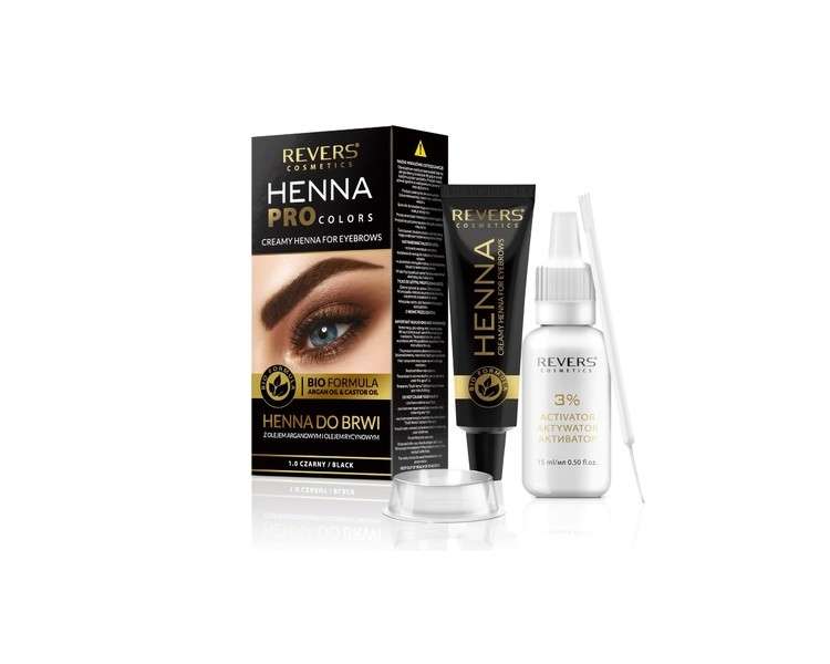 Revers Cream Hair Dye with Argan Oil and Castor Oil Eyelash and Eyebrow Tint Black Color