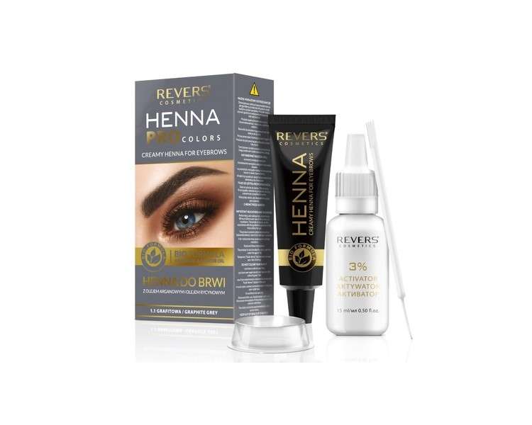 ProClors Bio Formula Creamy Henna for Eyebrows with Argan Oil and Castor Oil 1.1 Graphite Grey