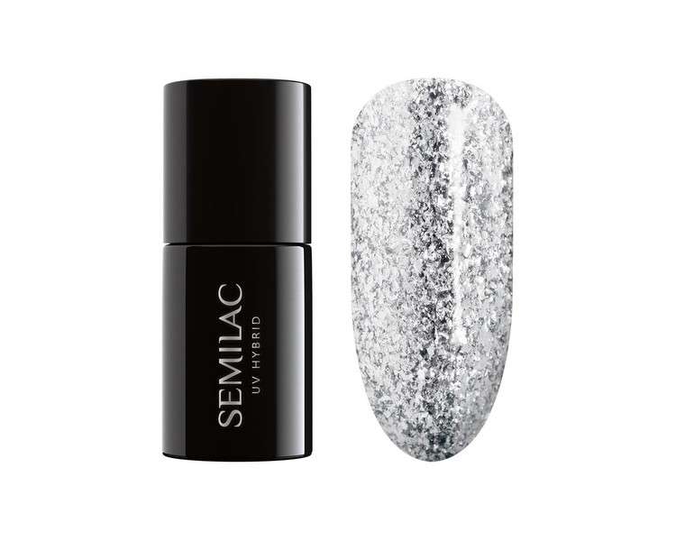 Semilac UV Nail Polish 292 Silver Shimmer 7ml