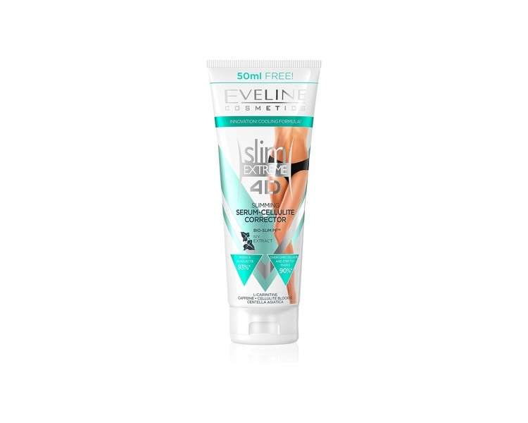 Eveline Cosmetics Slim Extreme 4D Anti-Cellulite Fat Burning Cream 250ml - Firming Body Cream for Slim Thighs, Firm Belly, Tight Buttocks and Arms