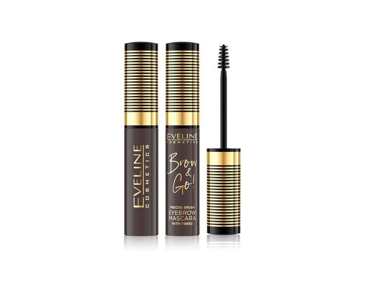 Eveline Cosmetics Brow&Go! Eyebrow Mascara with Thickening Fibres 6ml No.02 Dark