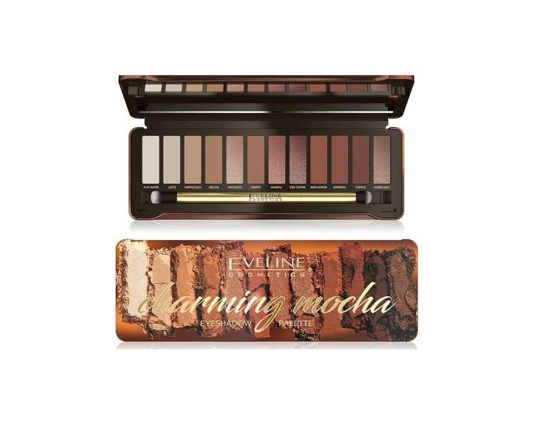 Eveline Cosmetic Nude Eyeshadow Palette Charming Mocha 12 Warm Chocolate Eye Makeup Set