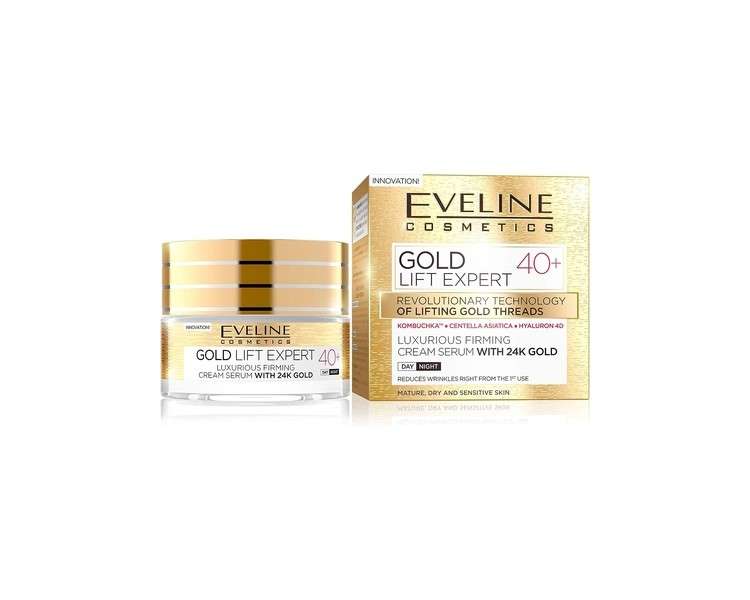 Eveline Cosmetics Gold Lift Expert Luxurious Firming Serum with 24k Gold 40+ Anti-wrinkle Moisturizing Face Cream 50ml