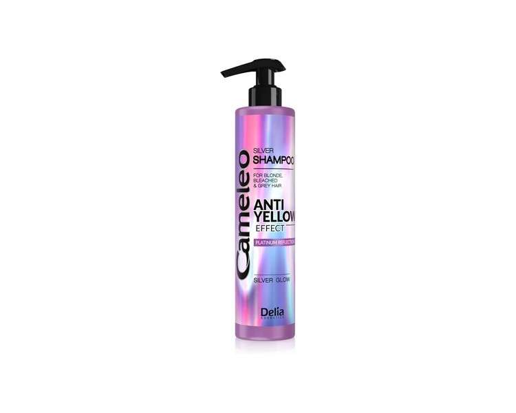 Cameleo Silver Shampoo No Yellow Effect for Blonde, Grey, Bleached Hair 250ml