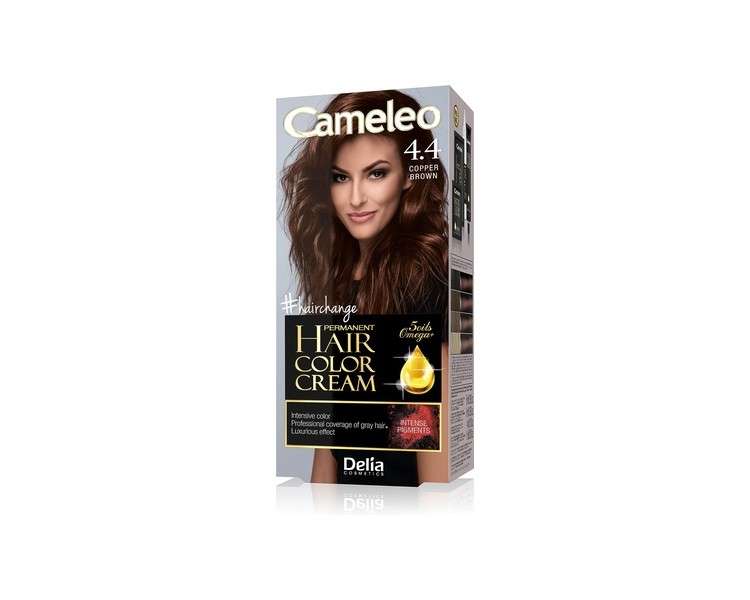 Cameleo Permanent Hair Colour Cream Copper Brown Intensive Color & Protection 5 Oils + Omega Plus Acids Professional Luxurious Hair Dye Full Kit