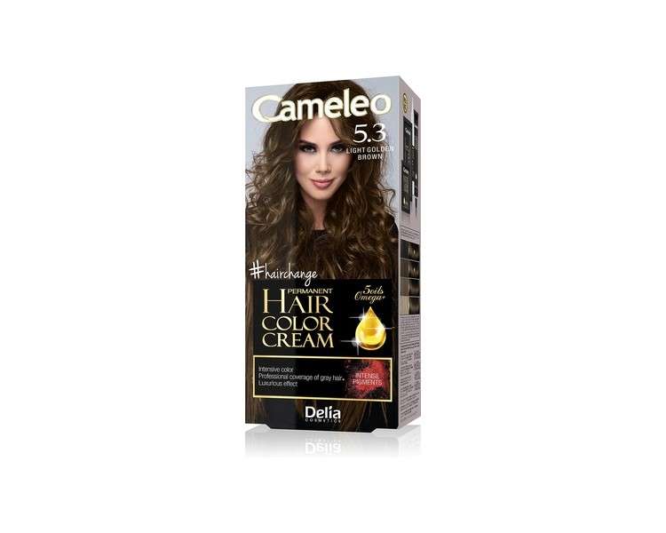 Cameleo Permanent Hair Colour Cream Light Golden Brown Intensive Color & Protection 5 Oils + Omega Plus Acids Professional Luxurious Hair Dye