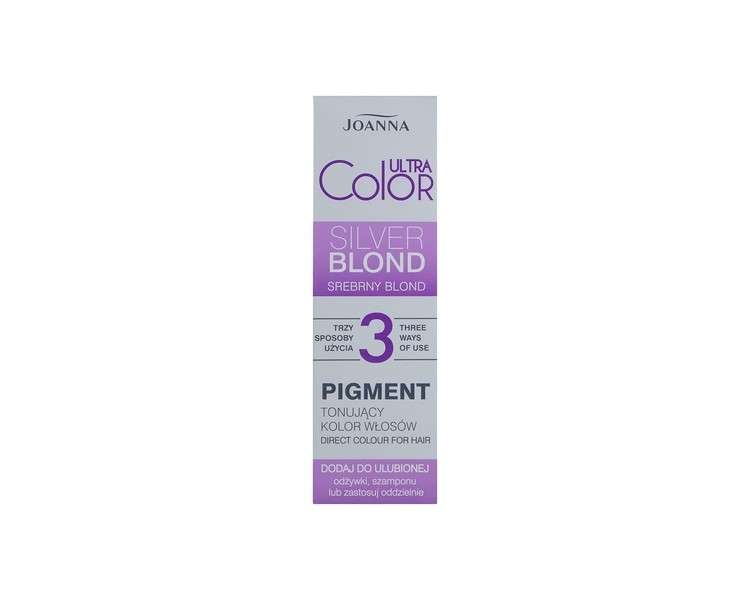 JOANNA Ultra Color Pigment Hair Toning Color Pigment - Neutralizes Unwanted Yellow Tones - Can be Applied in 3 Ways - With Conditioner Shampoo Separately - Silver Blonde 100ml