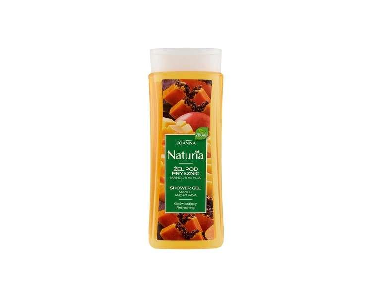 JOANNA Naturia Mango and Papaya Extract Shower Gel - Thoroughly Cleansed and Refreshed Skin - Women's Care Shower Gel - Pleasant Scent - 300ml