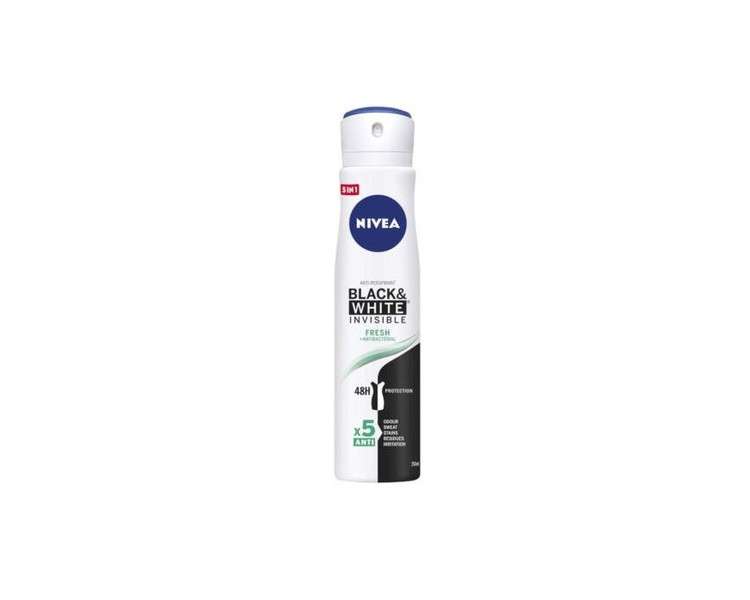 Nivea BlackWhite Invisible Fresh Antiperspirant Spray 250ml