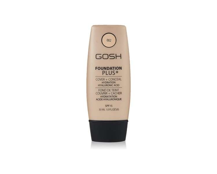 Gosh Copenhagen Foundation Plus Cover and Conceal SPF15 002 Ivory 30ml