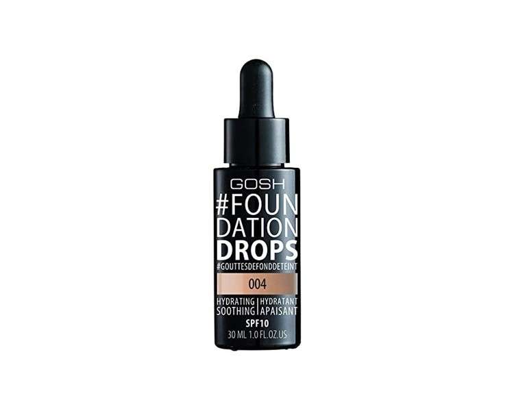 Gosh Foundation Drops Hydrating Spf10 004 Natural 30ml