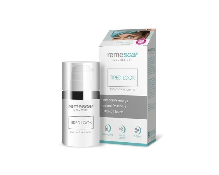 Remescar Tired Look 15ml - Caffeine Cream Against Swollen Eyes - Tired Eye Cream - Anti-Aging Eye Cream for Fine Lines & Wrinkles - Cooling Moisturizer for Men & Women - Caffeine