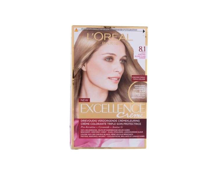 L'Oreal Paris Excellence Cream 8.1 Light Ash Blonde Hair Dye
