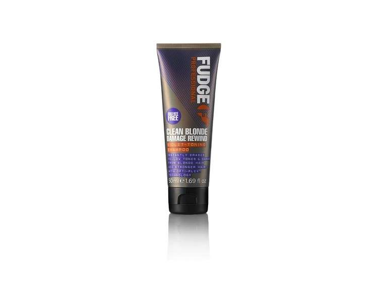 Fudge Professional Purple Toning Shampoo Clean Blonde Damage Rewind Shampoo for Blonde Hair 50ml