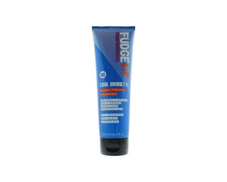 Fudge Professional Blue Toning Shampoo Cool Brunette Shampoo for Brunettes Removes Orange/Red Tones 250ml