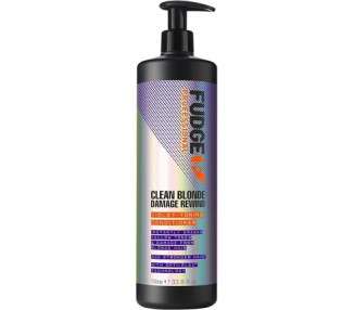 Fudge Professional Purple Toning Conditioner Clean Blonde Damage Rewind Conditioner for Blonde Hair XL Salon Size Pump Bottle 1000ml