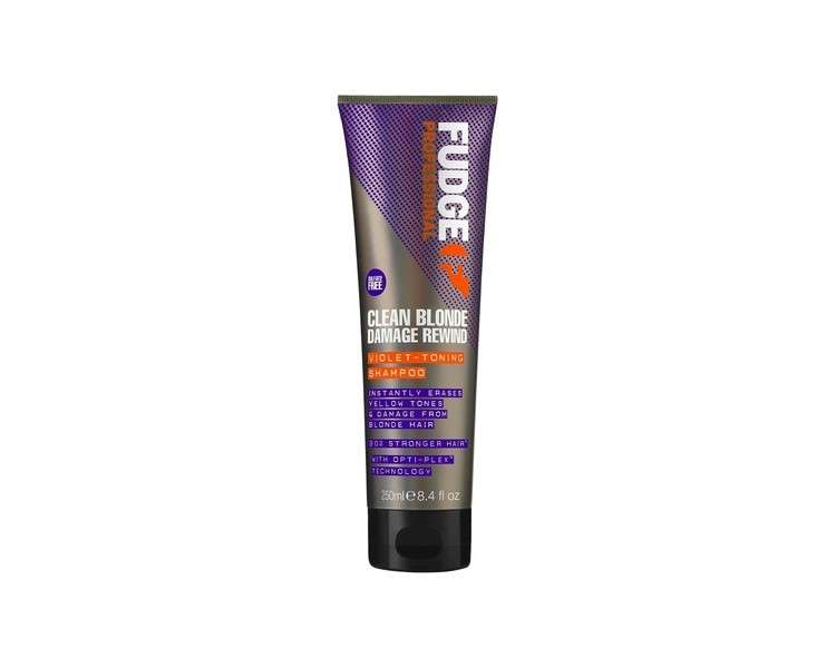 Fudge Professional Clean Blonde Damage Rewind Shampoo Intense Purple Toning with Bond Repair 250ml