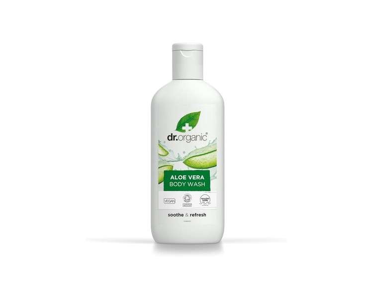 Dr Organic Aloe Vera Body Wash Natural Vegan Cruelty Free Paraben & SLS Free Eco Friendly Recyclable Packaging for Women & Men Palm Oil Free 250ml
