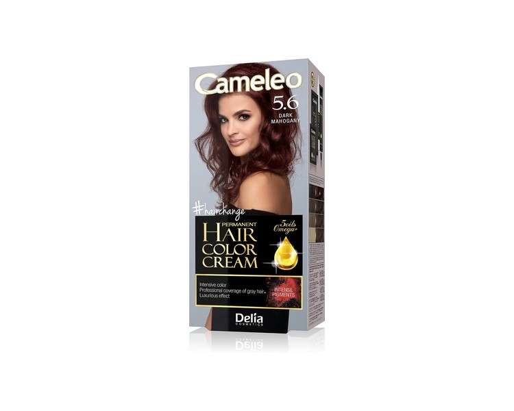 Cameleo Permanent Hair Colour Cream Dark Mahogany Intensive Color & Protection 5 Oils + Omega Plus Acids Professional Luxurious Hair Dye