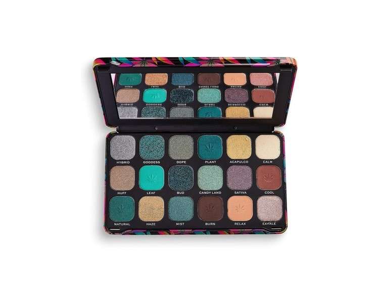 Makeup Revolution Forever Flawless Eyeshadow Palette with Cannabis Sativa 18 Shades 19.8g