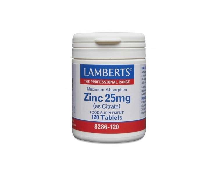 Lamberts Zinc 25mg Tablets Maximum Absorption 120 Tablets