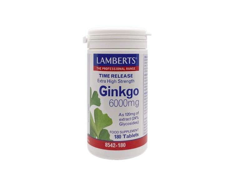 Lamberts Ginkgo 6000mg Extra High Strength 180 Tablets