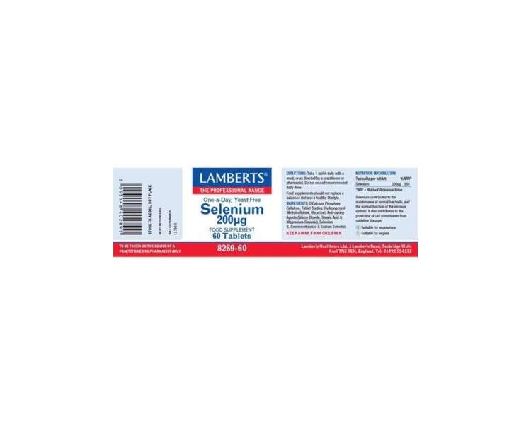 Lamberts Selenium 200ug 60 Capsules