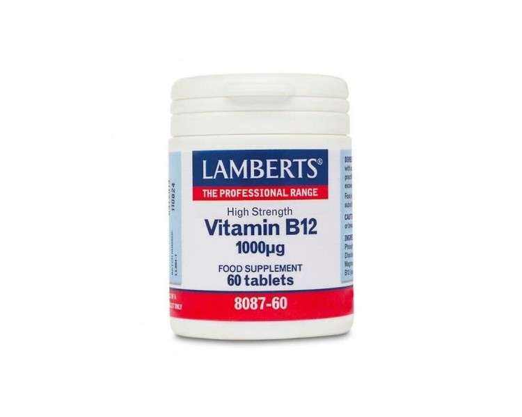 Lamberts B12 High Strength Vitamin B12 Energy and Immune Health 60 Vegan Tablets